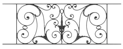Griglia del balcone, parapetto in ghisa — rif X