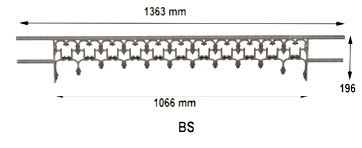 Barra di supporto per finestra in ghisa — rif BS