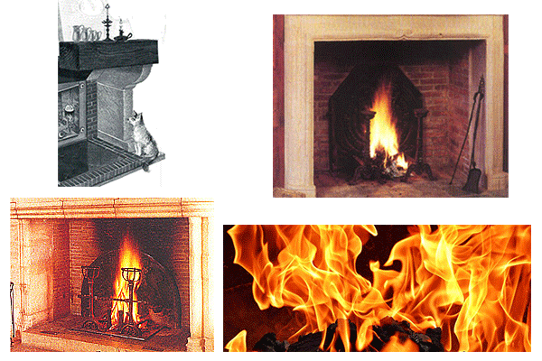 Illustration de cheminée et feu de bois